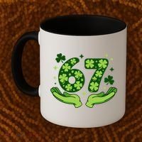 Lucky 67 Shamrock St Patrick’s Day 6-7 Meme Coffee Mug thumb 2