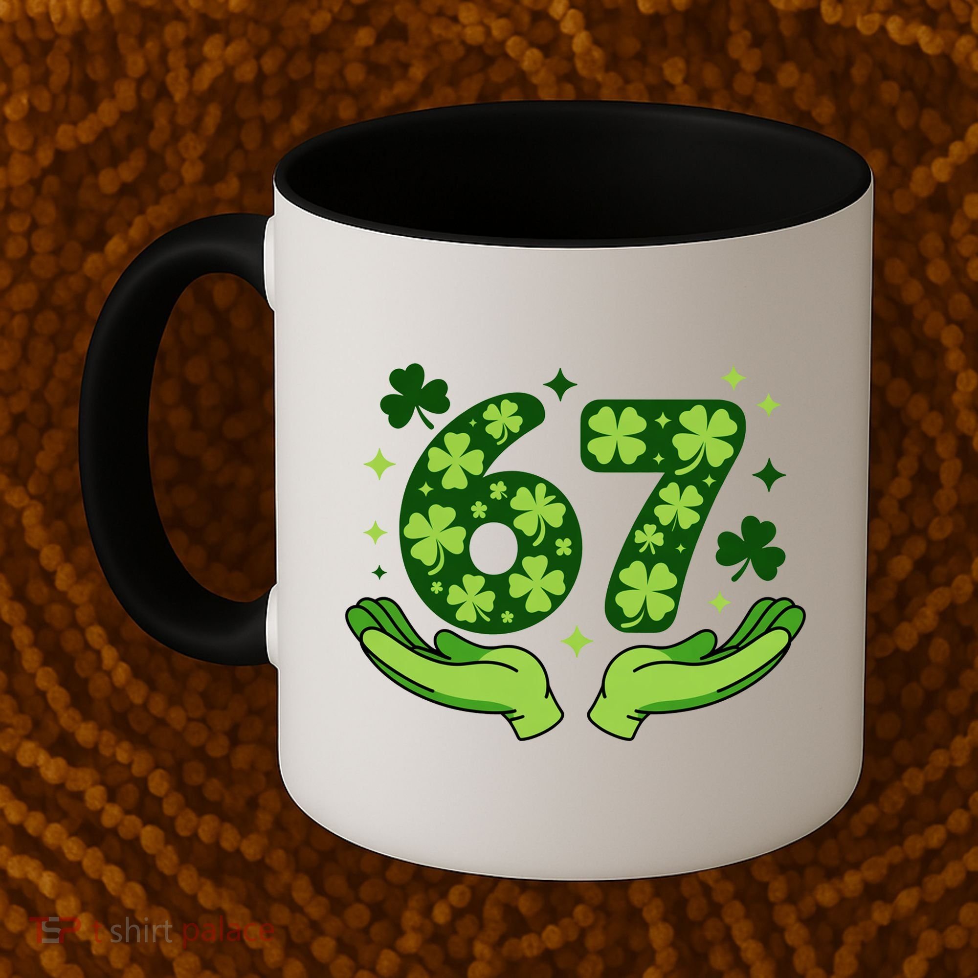 Lucky 67 Shamrock St Patrick’s Day 6-7 Meme Coffee Mug