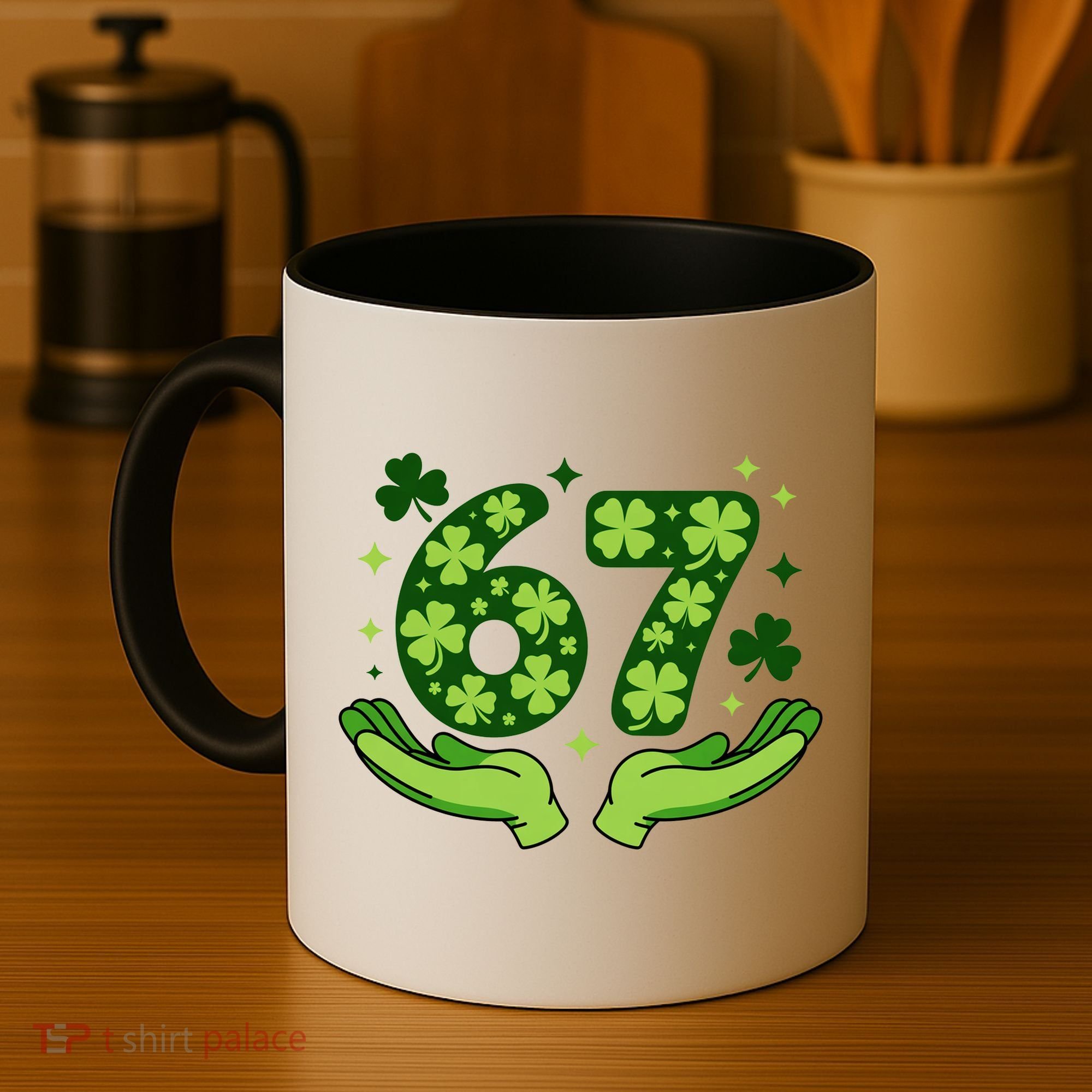 Lucky 67 Shamrock St Patrick’s Day 6-7 Meme Coffee Mug