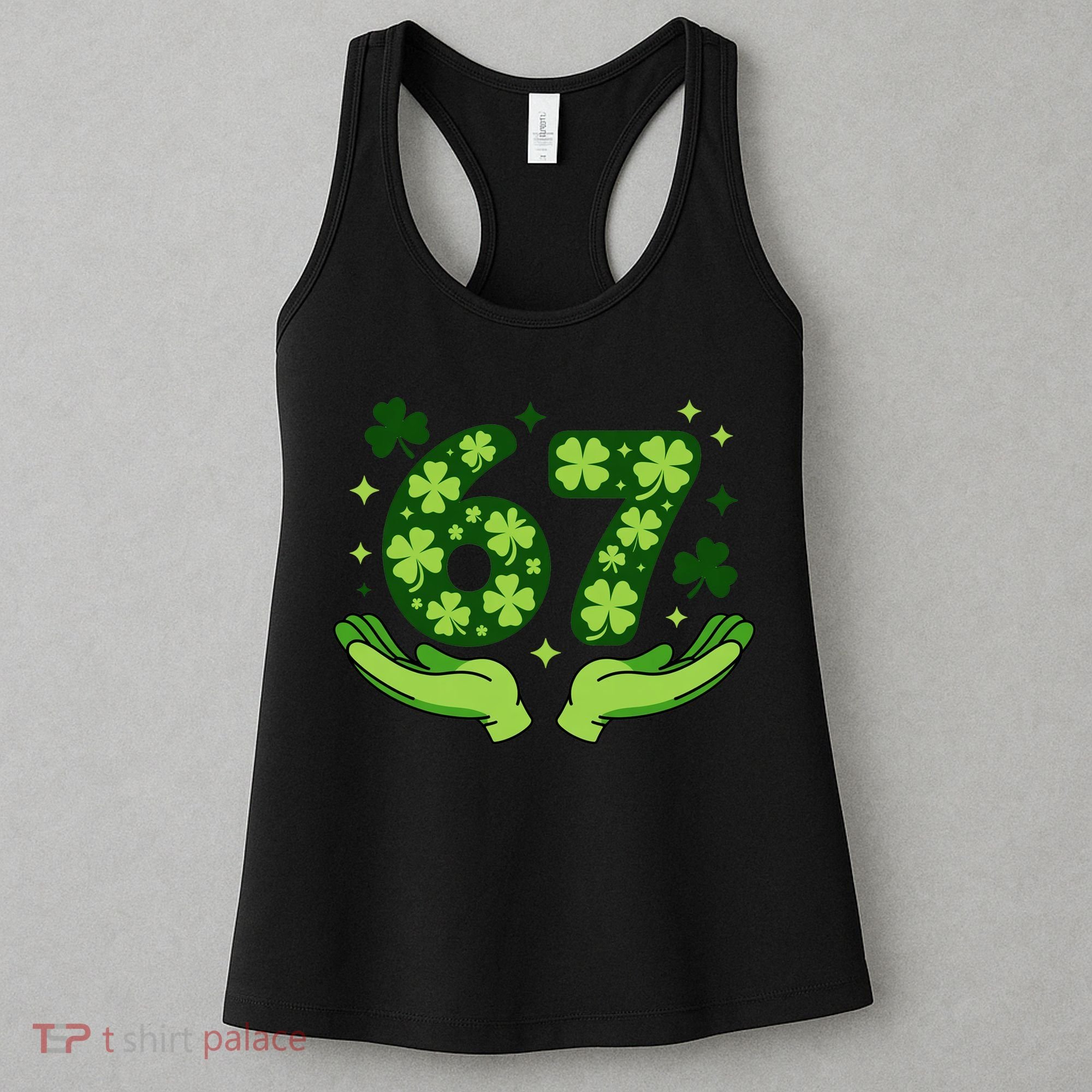 Lucky 67 Shamrock St Patrick’s Day 6-7 Meme Women's Tank Top