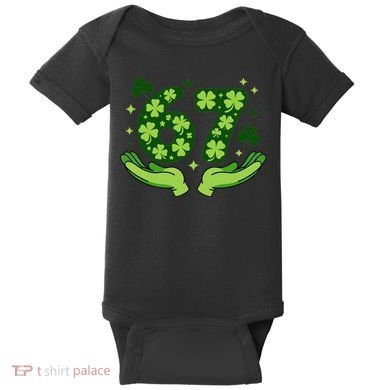 Lucky 67 Shamrock St Patrick’s Day 6-7 Meme Baby Bodysuit