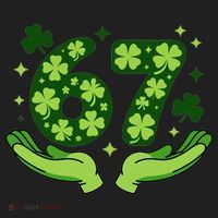 Lucky 67 Shamrock St Patrick’s Day 6-7 Meme Hat thumb 2