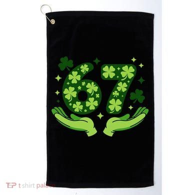 Lucky 67 Shamrock St Patrick’s Day 6-7 Meme Golf Towel