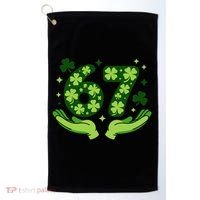 Lucky 67 Shamrock St Patrick’s Day 6-7 Meme Golf Towel thumb 0