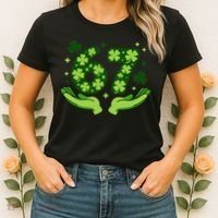 Lucky 67 Shamrock St Patrick’s Day 6-7 Meme Women's T-Shirt thumb 2