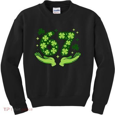 Lucky 67 Shamrock St Patrick’s Day 6-7 Meme Kids Sweatshirt