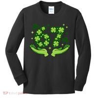 Lucky 67 Shamrock St Patrick’s Day 6-7 Meme Kids Long Sleeve Shirt thumb 0