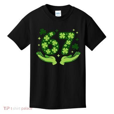Lucky 67 Shamrock St Patrick’s Day 6-7 Meme Kids T-Shirt