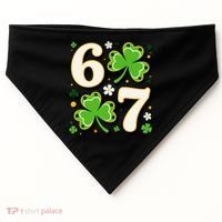 Lucky 67 Shamrock Six Seven 6-7 Meme USA-Made Doggie Bandana thumb 0