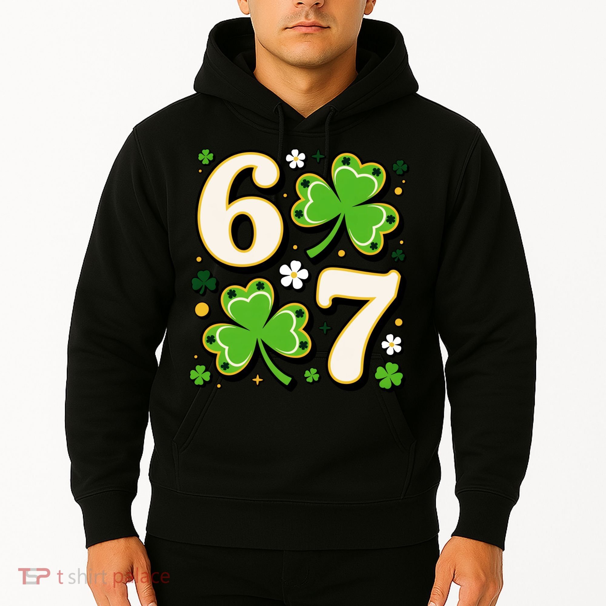 Lucky 67 Shamrock Six Seven 6-7 Meme Hoodie