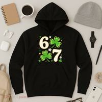 Lucky 67 Shamrock Six Seven 6-7 Meme Hoodie thumb 3