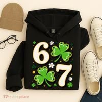 Lucky 67 Shamrock Six Seven 6-7 Meme Hoodie thumb 4
