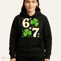 Lucky 67 Shamrock Six Seven 6-7 Meme Hoodie thumb 5