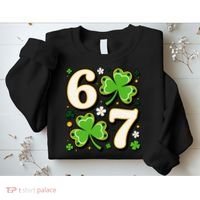 Lucky 67 Shamrock Six Seven 6-7 Meme Sweatshirt thumb 2