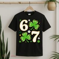 Lucky 67 Shamrock Six Seven 6-7 Meme T-Shirt thumb 2
