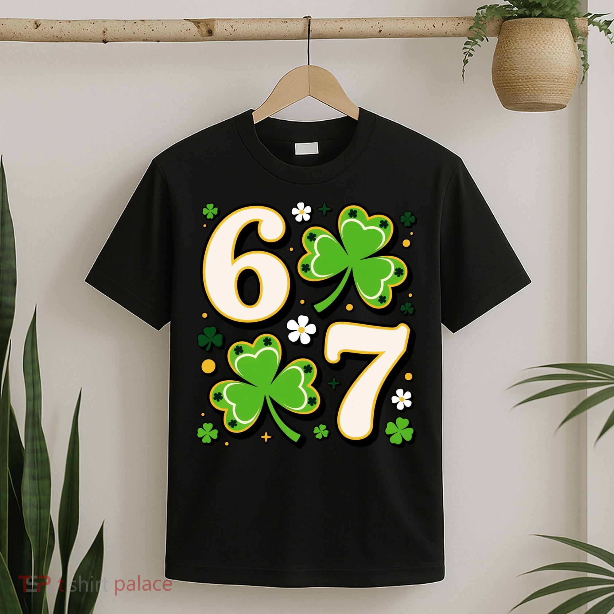 Lucky 67 Shamrock Six Seven 6-7 Meme T-Shirt