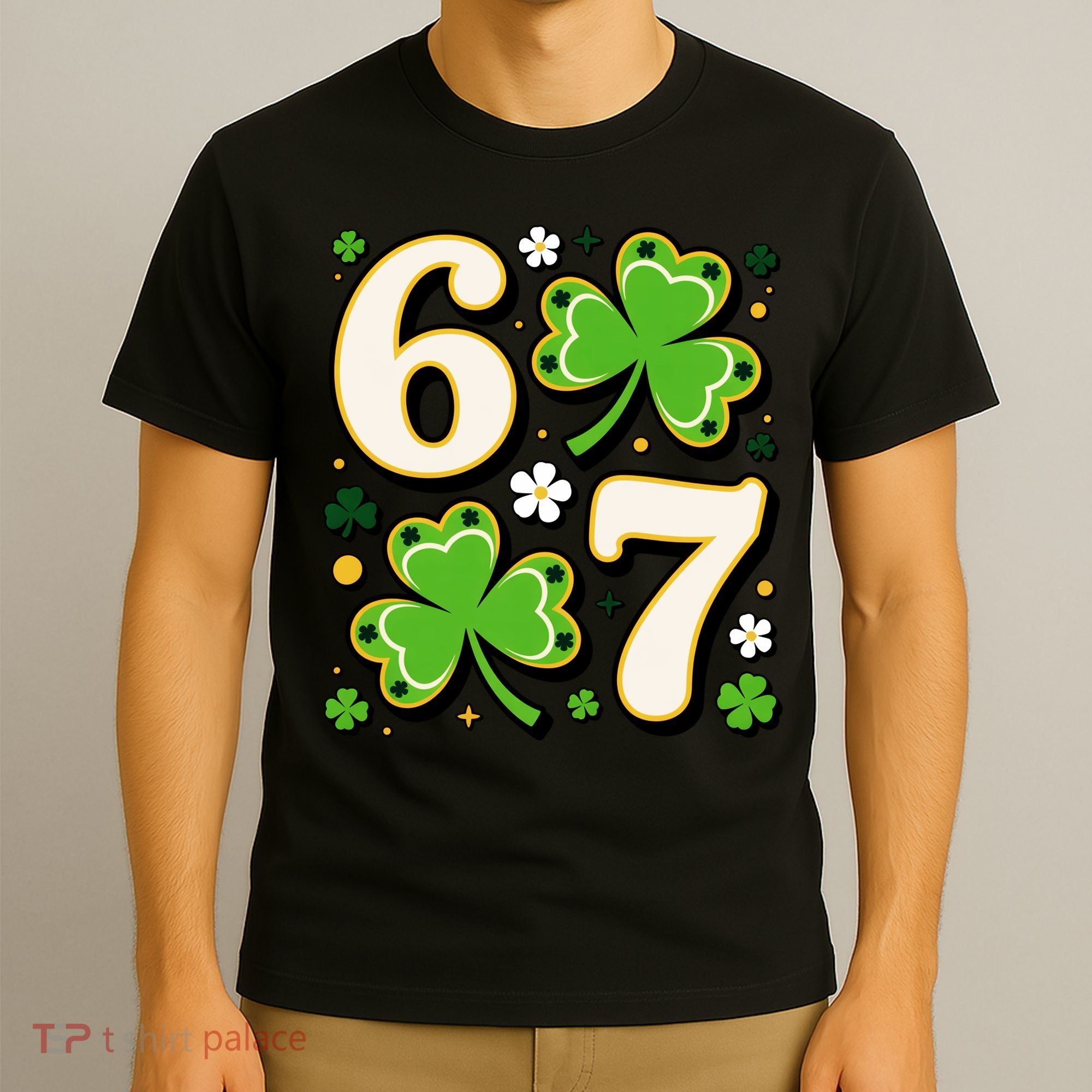 Lucky 67 Shamrock Six Seven 6-7 Meme T-Shirt