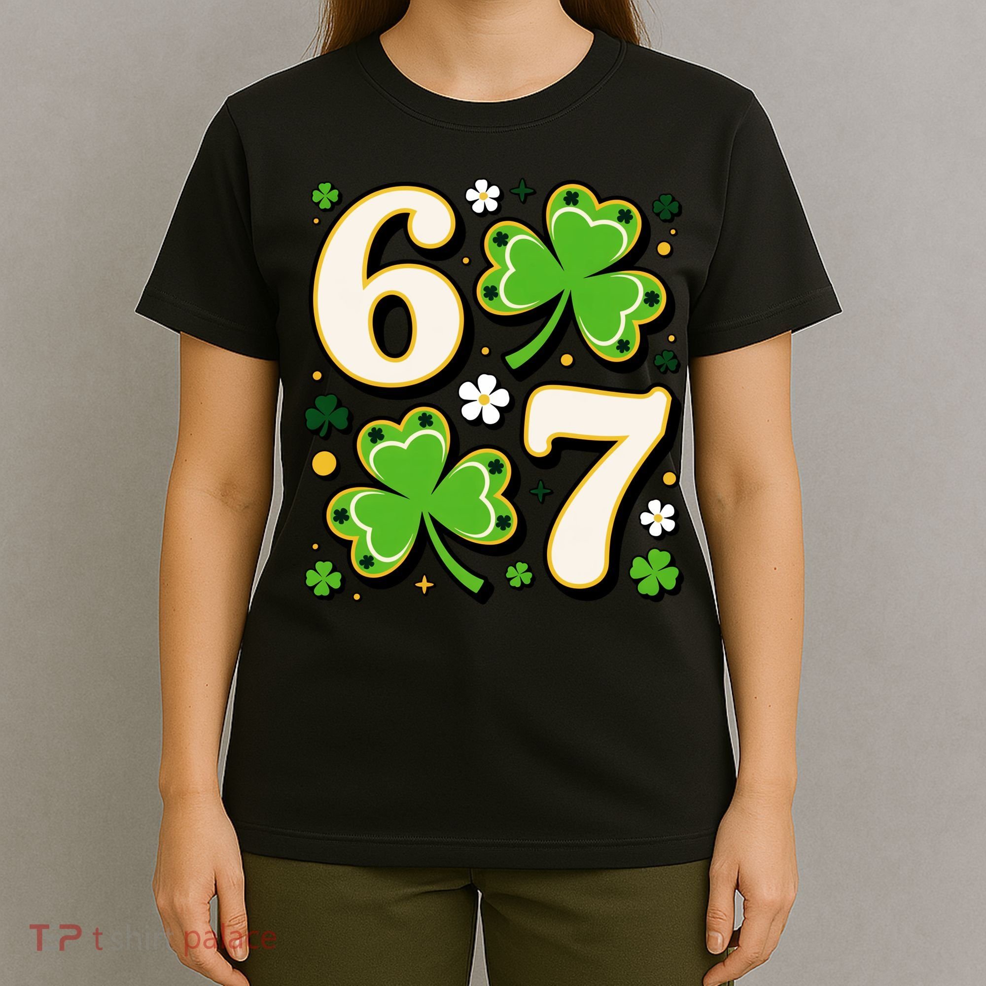 Lucky 67 Shamrock Six Seven 6-7 Meme T-Shirt