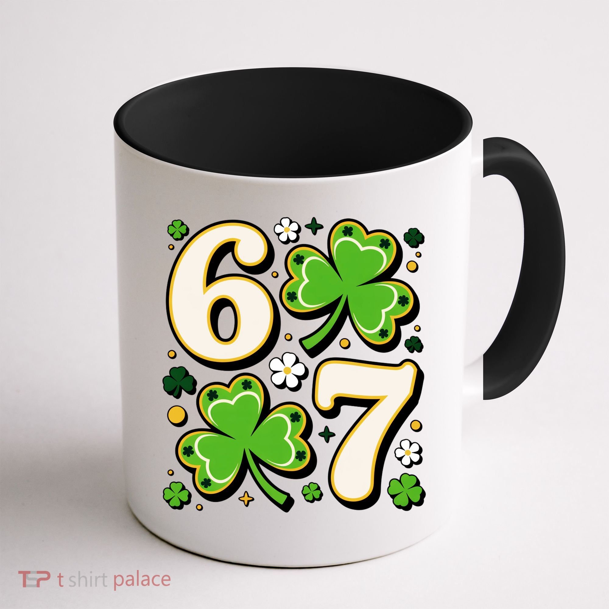 Lucky 67 Shamrock Six Seven 6-7 Meme Coffee Mug