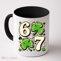 Lucky 67 Shamrock Six Seven 6-7 Meme Coffee Mug thumb 0