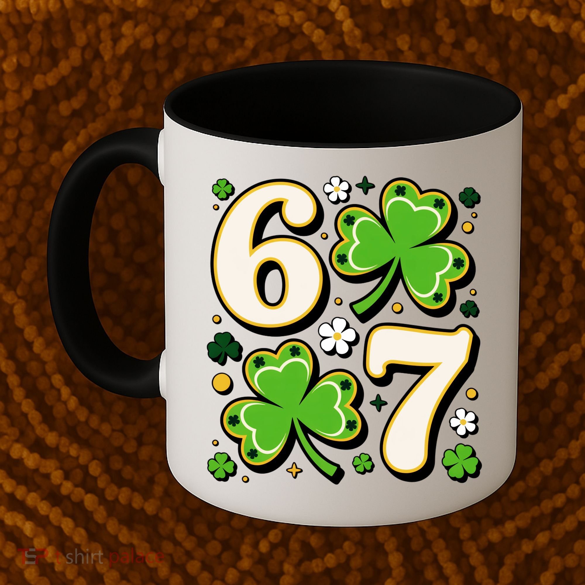 Lucky 67 Shamrock Six Seven 6-7 Meme Coffee Mug