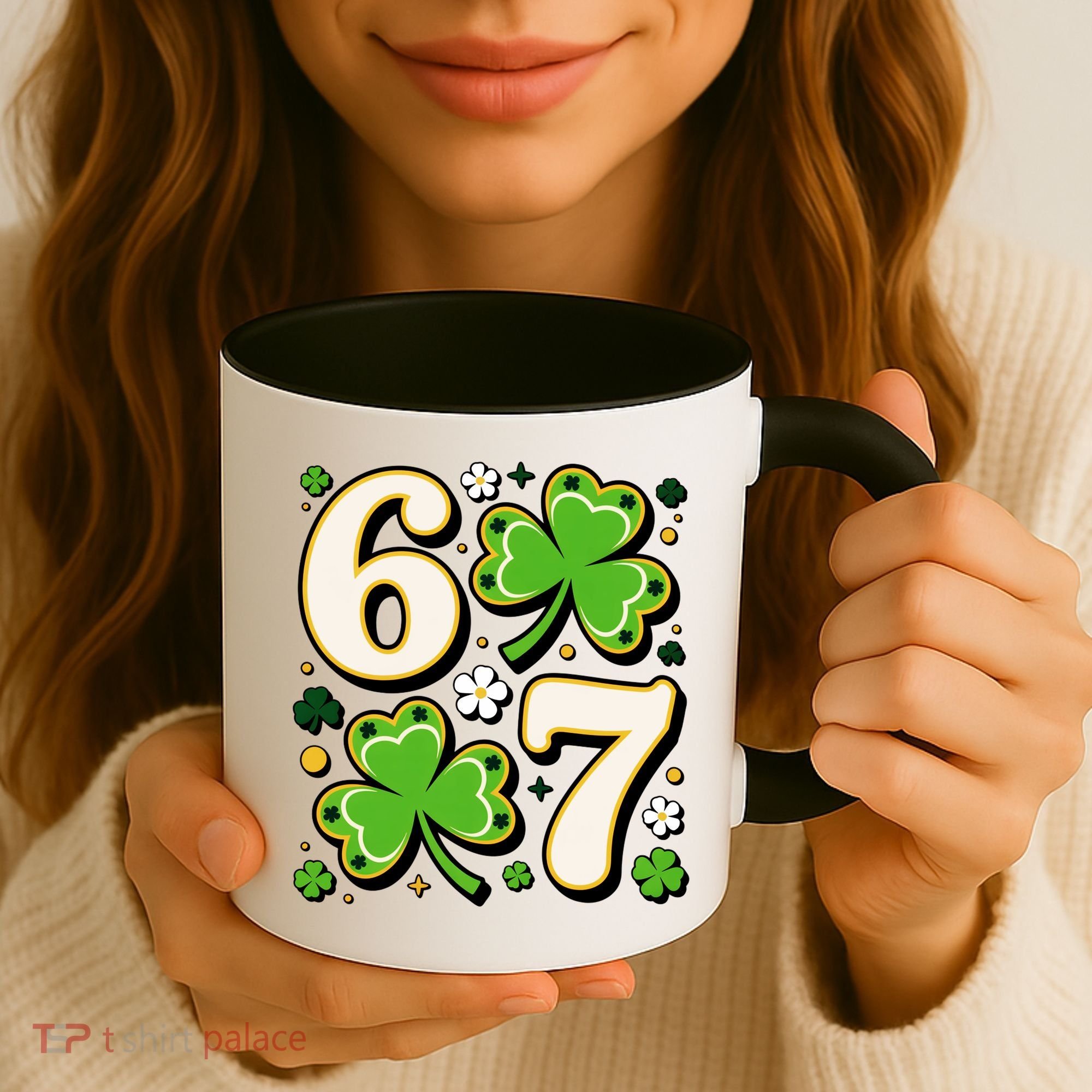 Lucky 67 Shamrock Six Seven 6-7 Meme Coffee Mug