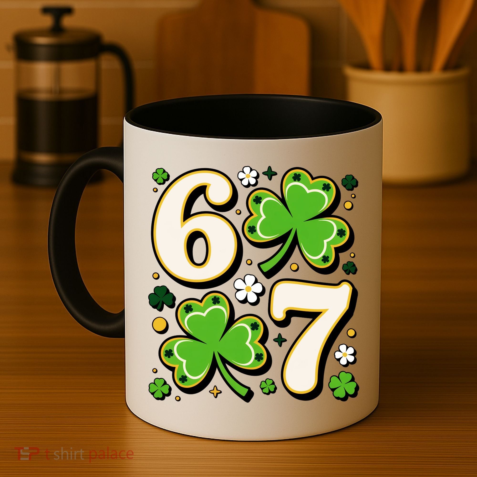 Lucky 67 Shamrock Six Seven 6-7 Meme Coffee Mug