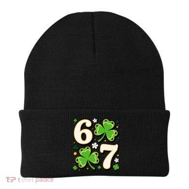 Lucky 67 Shamrock Six Seven 6-7 Meme Beanie