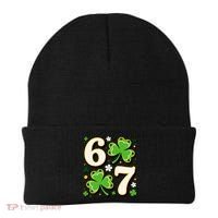 Lucky 67 Shamrock Six Seven 6-7 Meme Beanie thumb 0