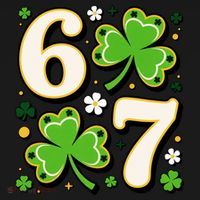 Lucky 67 Shamrock Six Seven 6-7 Meme Coaster thumb 2