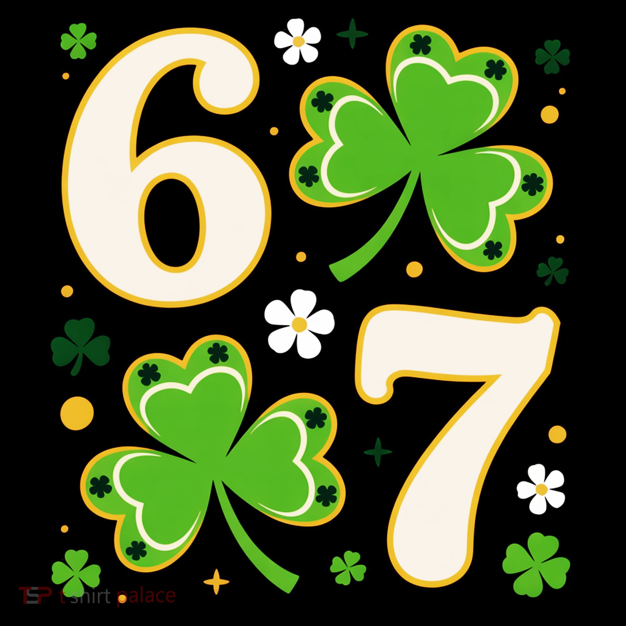 Lucky 67 Shamrock Six Seven 6-7 Meme Coaster
