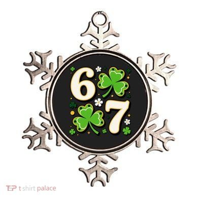 Lucky 67 Shamrock Six Seven 6-7 Meme Ornament