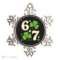 Lucky 67 Shamrock Six Seven 6-7 Meme Ornament thumb 0