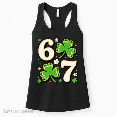 Lucky 67 Shamrock Six Seven 6-7 Meme Women's Tank Top
