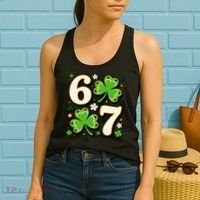 Lucky 67 Shamrock Six Seven 6-7 Meme Women's Tank Top thumb 2