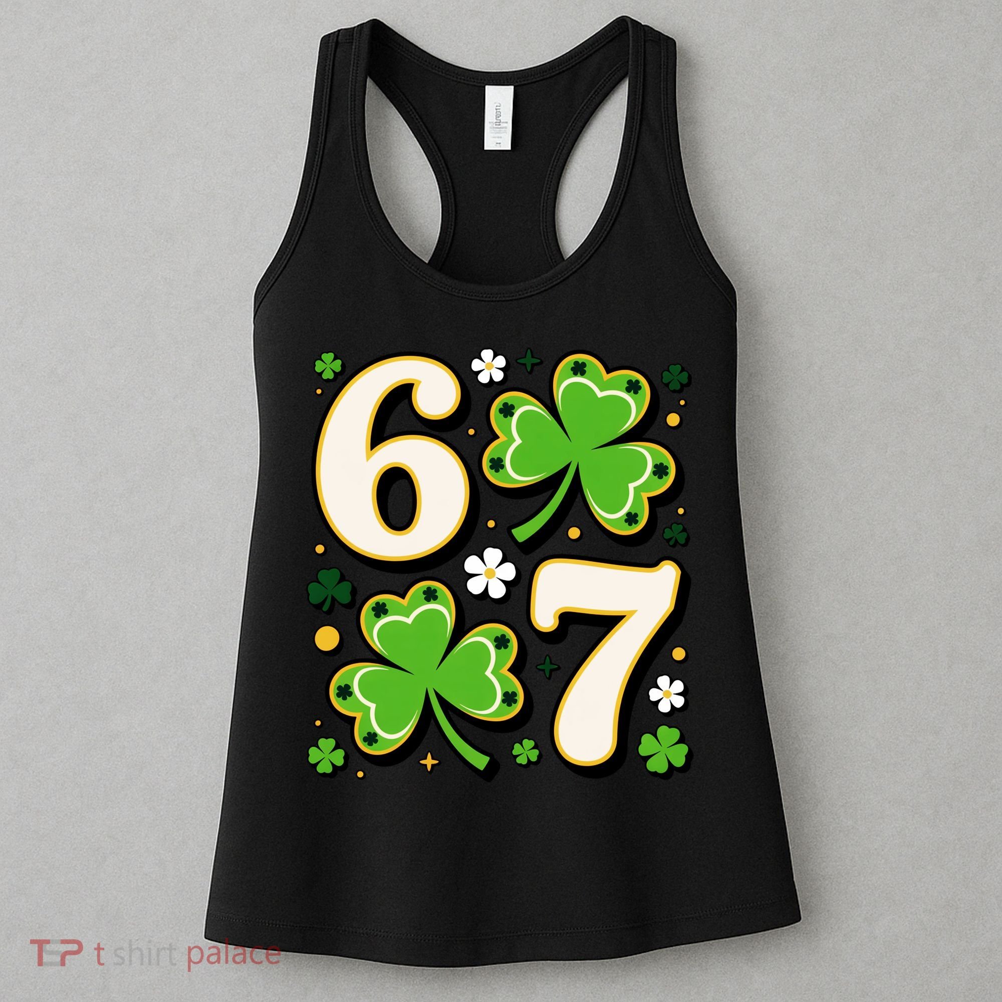 Lucky 67 Shamrock Six Seven 6-7 Meme Women's Tank Top