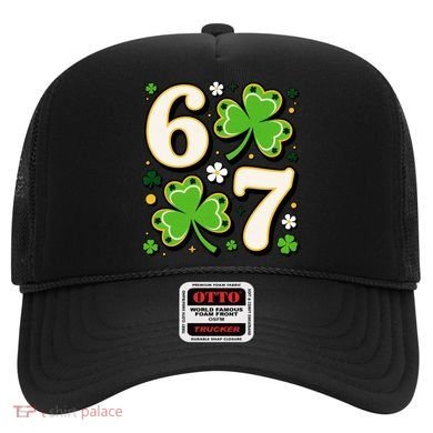 Lucky 67 Shamrock Six Seven 6-7 Meme Hat