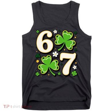 Lucky 67 Shamrock Six Seven 6-7 Meme Tank Top