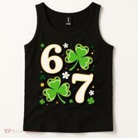 Lucky 67 Shamrock Six Seven 6-7 Meme Tank Top thumb 2