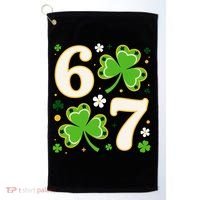 Lucky 67 Shamrock Six Seven 6-7 Meme Golf Towel thumb 0