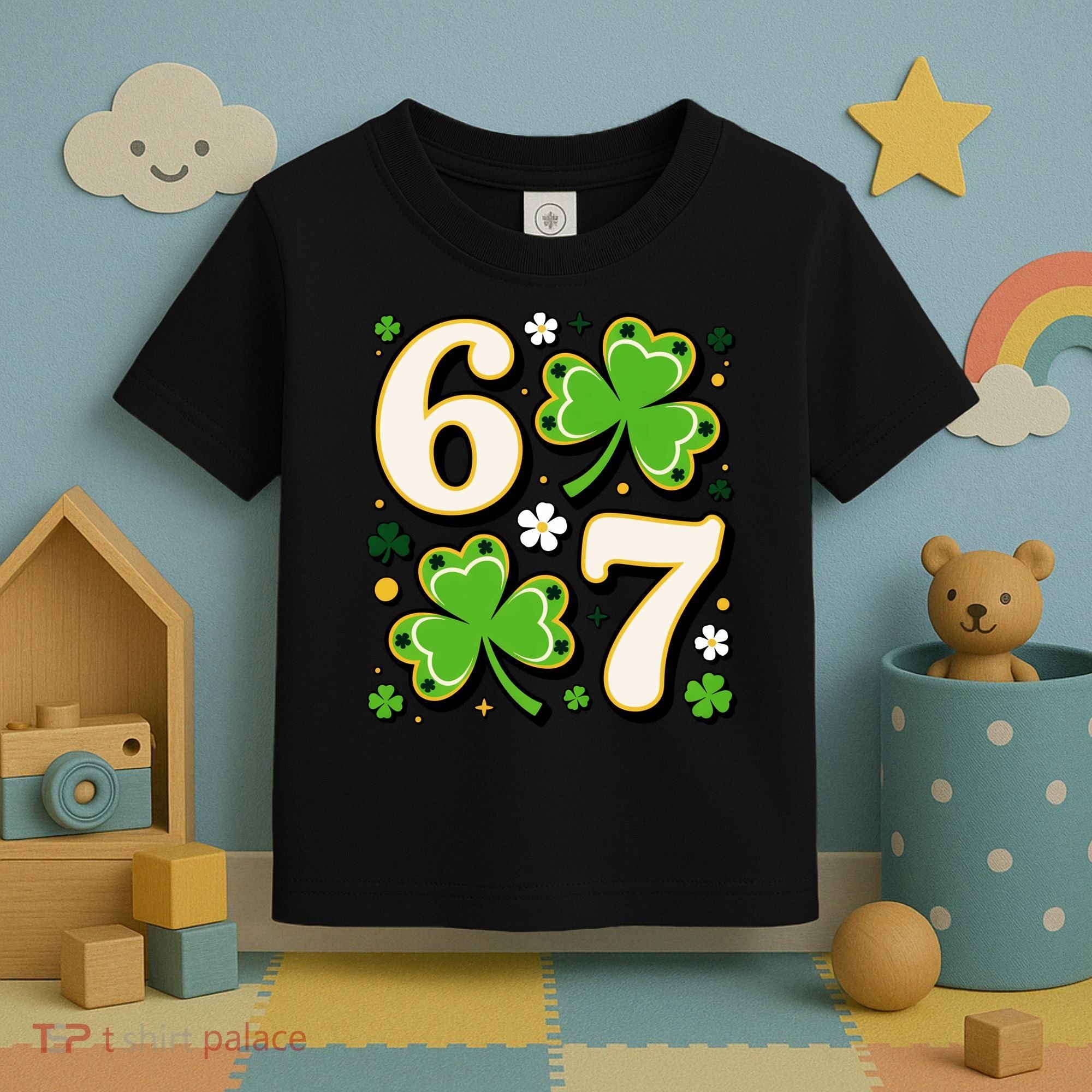 Lucky 67 Shamrock Six Seven 6-7 Meme Toddler T-Shirt