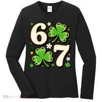 Lucky 67 Shamrock Six Seven 6-7 Meme Women's Long Sleeve Shirt thumb 0