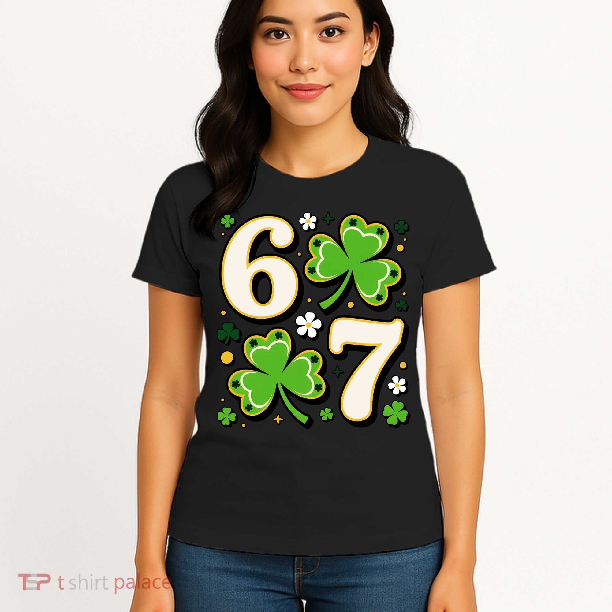 Lucky 67 Shamrock Six Seven 6-7 Meme Women's T-Shirt