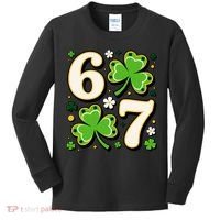 Lucky 67 Shamrock Six Seven 6-7 Meme Kids Long Sleeve Shirt thumb 0