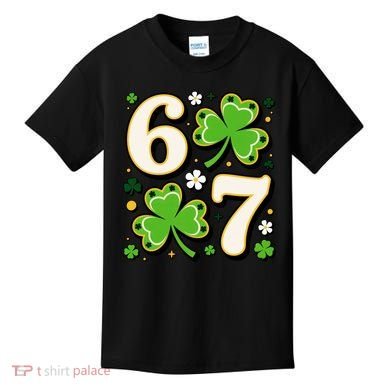 Lucky 67 Shamrock Six Seven 6-7 Meme Kids T-Shirt