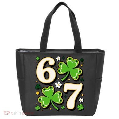 Lucky 67 Shamrock Six Seven 6-7 Meme Tote Bag