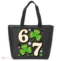 Lucky 67 Shamrock Six Seven 6-7 Meme Tote Bag thumb 0