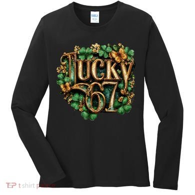 Lucky 67 St Patrick’s Day 6-7 Meme  Women's Long Sleeve Shirt