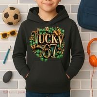 Lucky 67 St Patrick’s Day 6-7 Meme  Kids Hoodie thumb 2