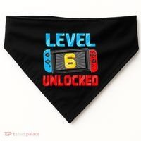 Level 6 Unlocked Gamer 6th Birthday Gift Video Game USA-Made Doggie Bandana thumb 0